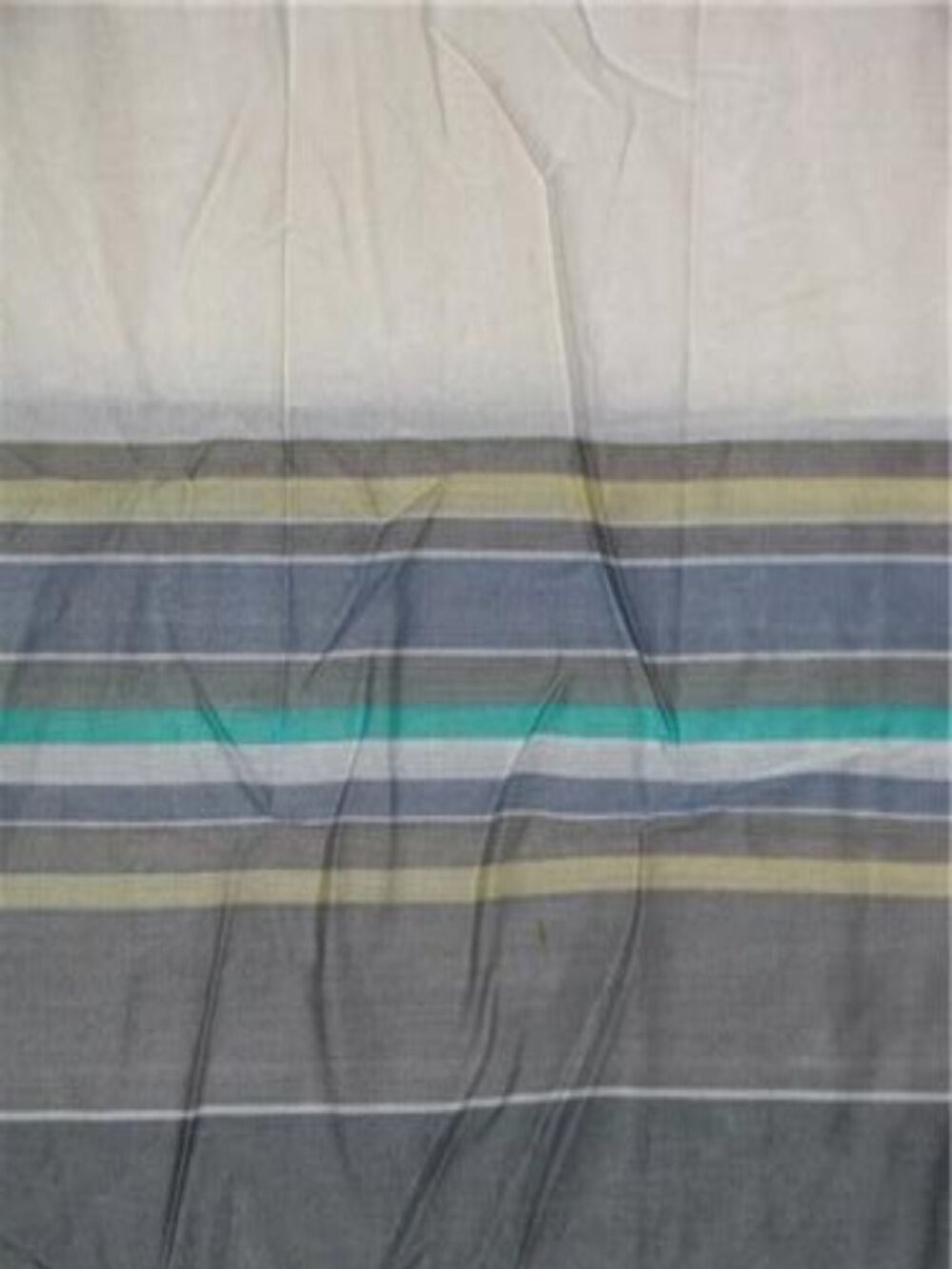 Grey & White Stripe Border Print Cotton Fabric 45" wide x 5 1/4 yds
